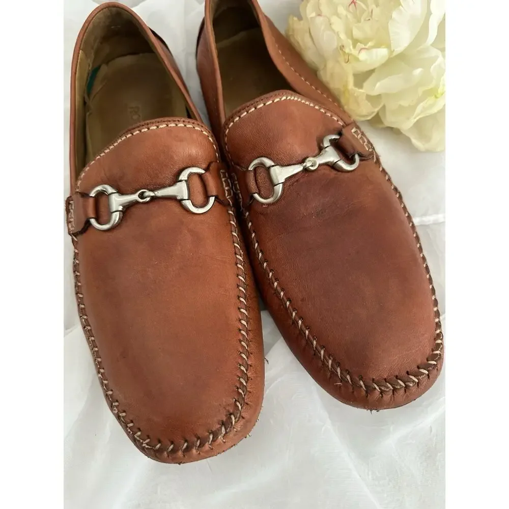 Robert Zur Mens size 11 M Brown GLOVE Leather Driver Loafers Moccasin Shoes